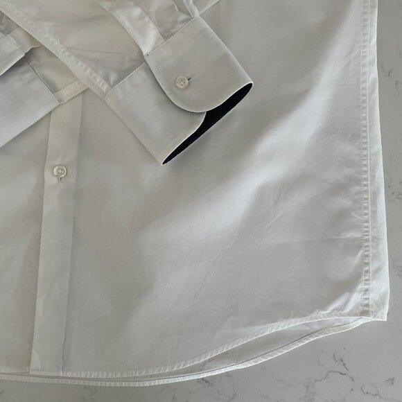 Boss Hugo Boss Slim Fit Jery LS Button Down Dress Cotton Shirt White Sz 15.5/39 - Picture 4 of 15